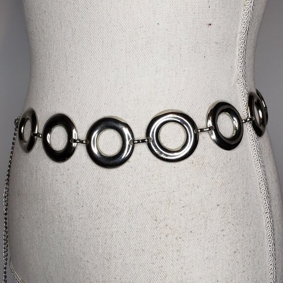 Silver Tone Ring Body Chain Belt OS - Picture 4 of 7